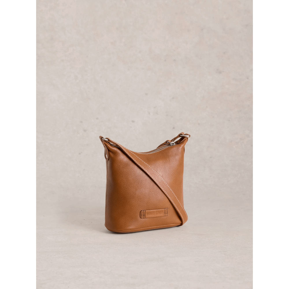 White Stuff Mini Leather Fern Crossbody